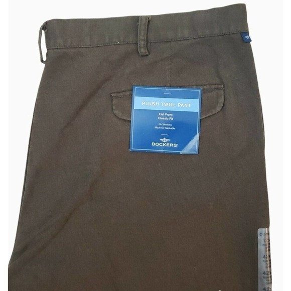 DOCKERS ~Men's 42×30~ Plush Twill Cotton Chino Pants Classic Fit Flat Front. - Picture 10 of 16